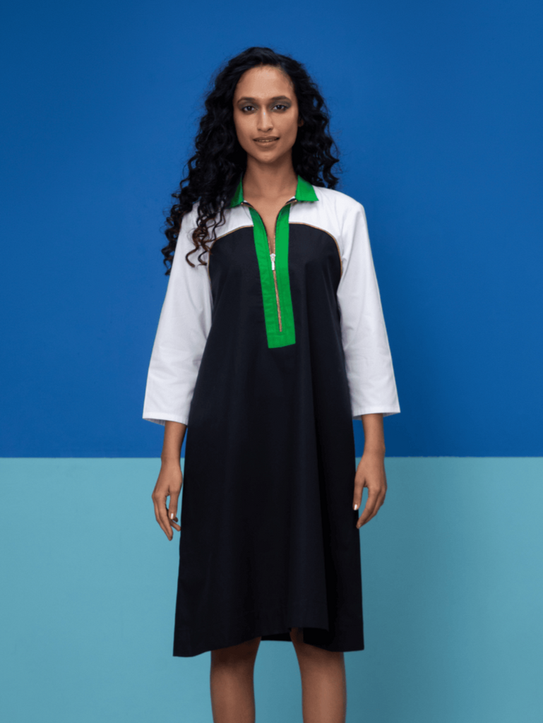 Ecru- Black Dress Dress stylefables
