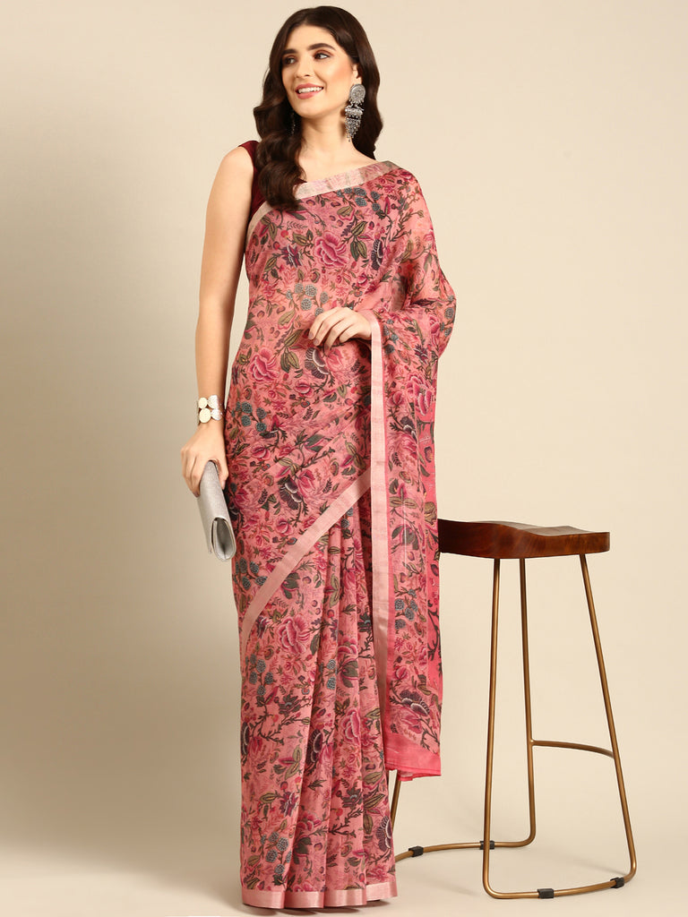 URBAN KALI : Pink Chanderi Saree Chanderi Saree stylefables   