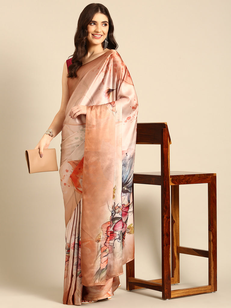 DIVINE DRAPES Satin Saree stylefables   