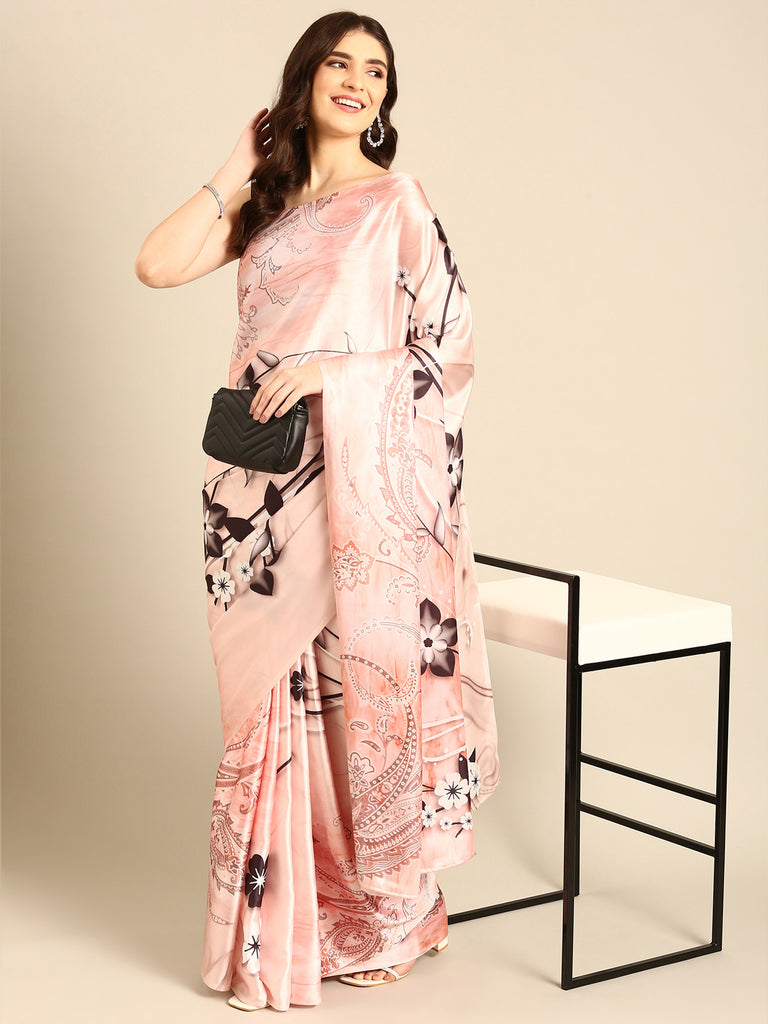 CLASSIC CHARM Satin Saree stylefables   