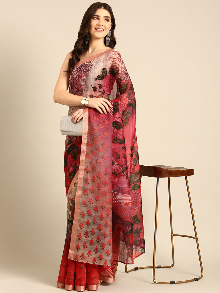 TRENDSETTER : Pink Chanderi Saree Chanderi Saree stylefables   