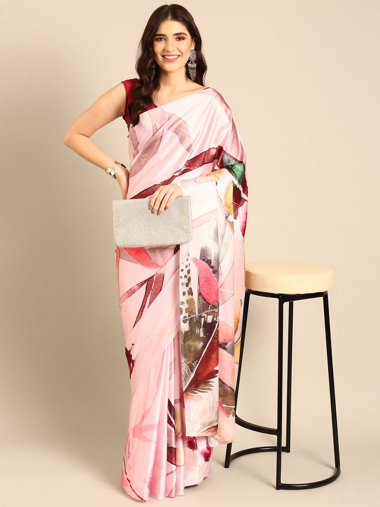 ADORABLE ABSTRACT Satin Saree stylefables   