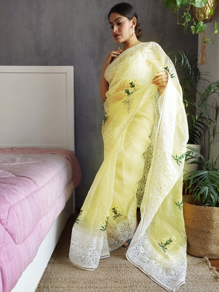 SEERAT Organza Saree stylefables   