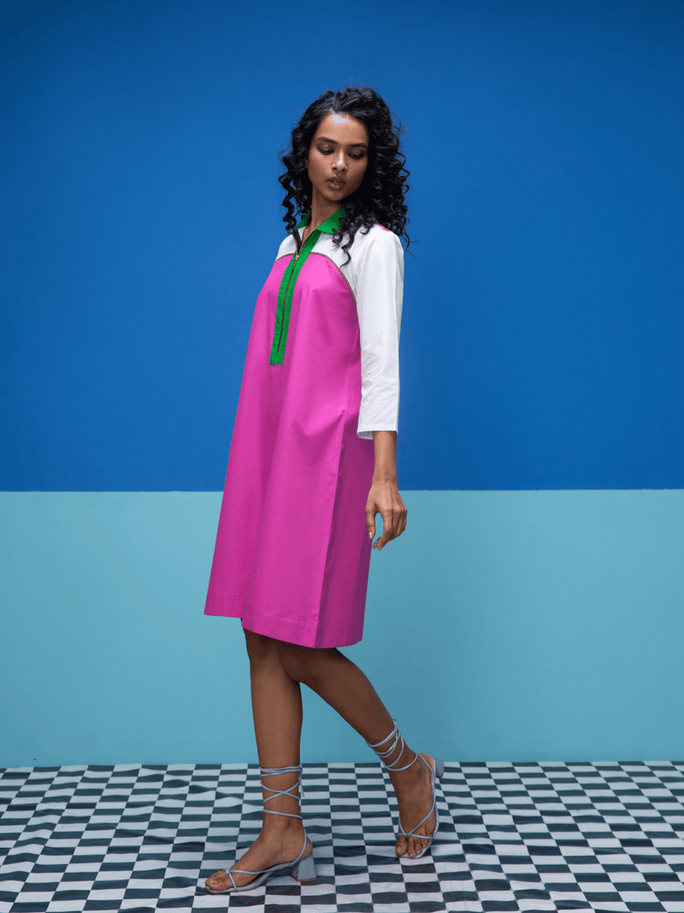 Ecru- Pink Dress Dress stylefables
