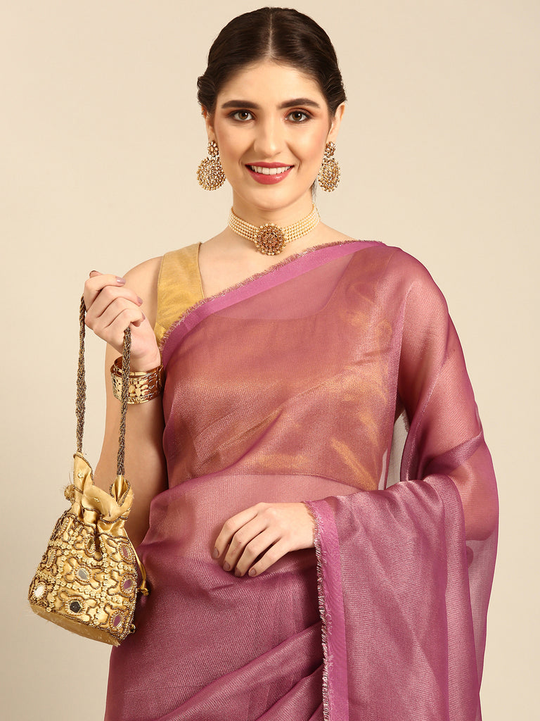 MADHURYA- MAGENTA PINK Tissue Zari Saree stylefables   