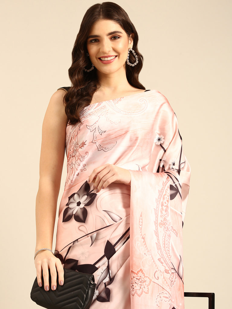 CLASSIC CHARM Satin Saree stylefables   