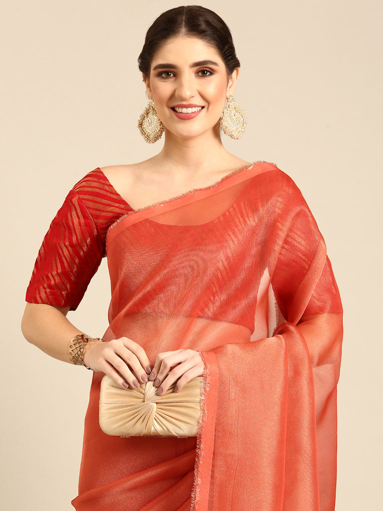 MADHURYA-RED Tissue Zari Saree stylefables   