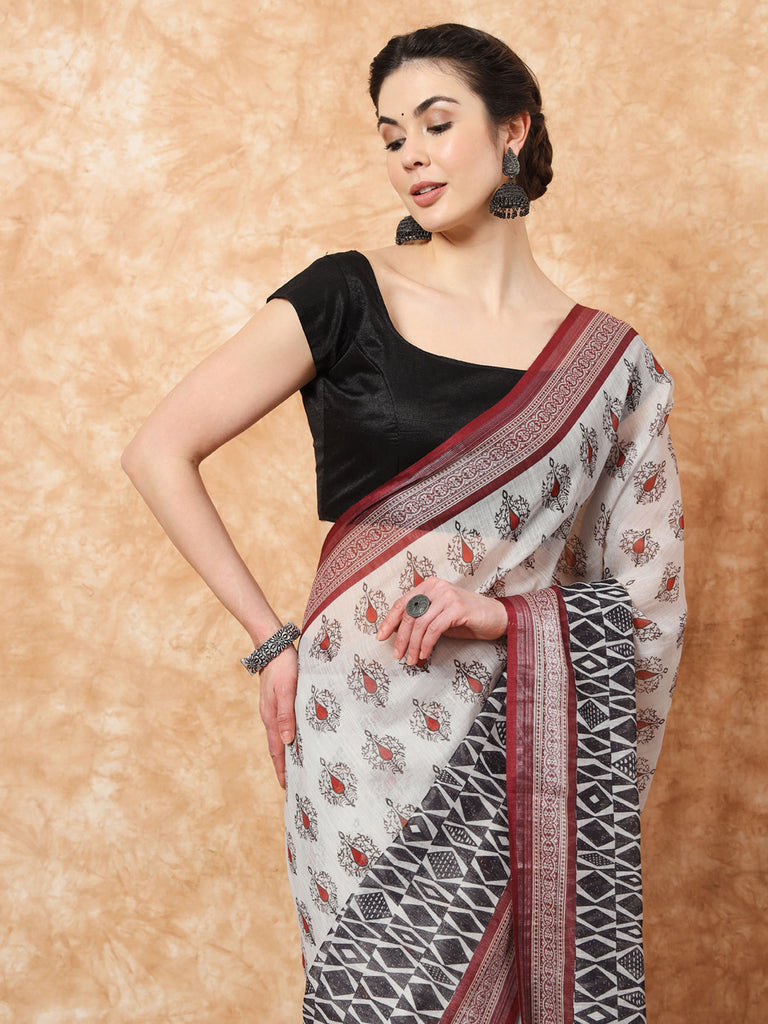 FITTA- LINEN SAREE Cotton Saree stylefables   