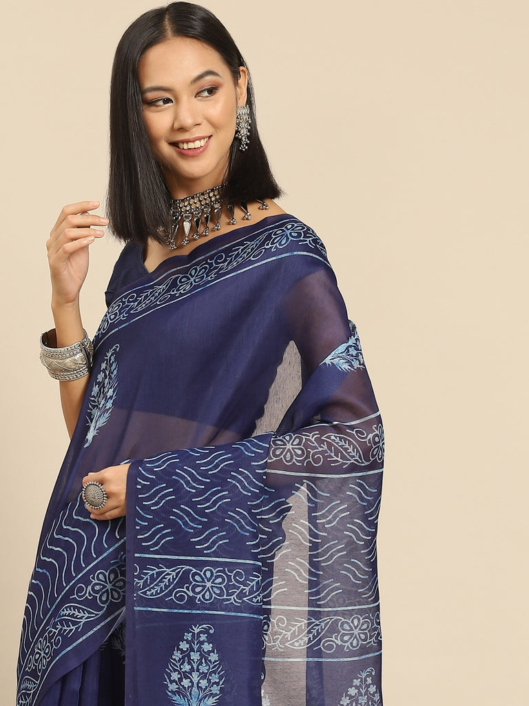 INDIGO LOVE Cotton Saree stylefables   