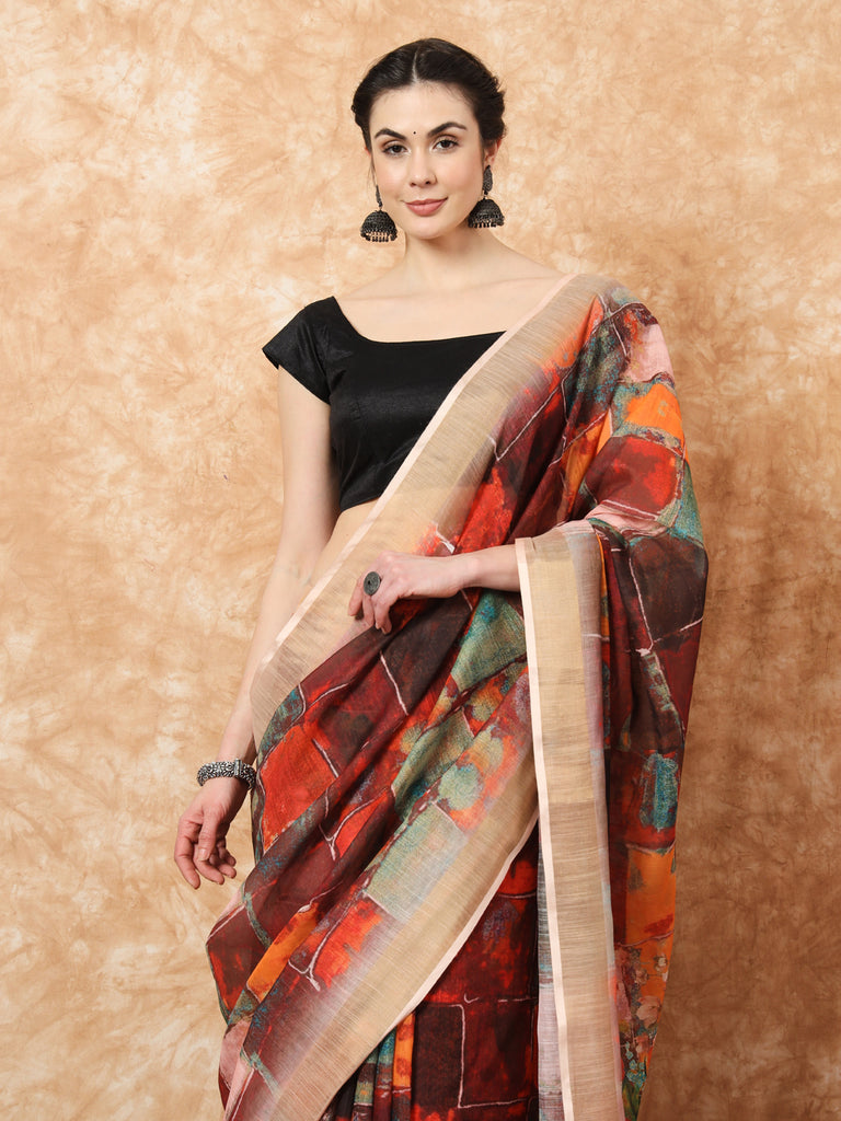 CYNTHIA- LINEN SAREE Linen Saree stylefables   