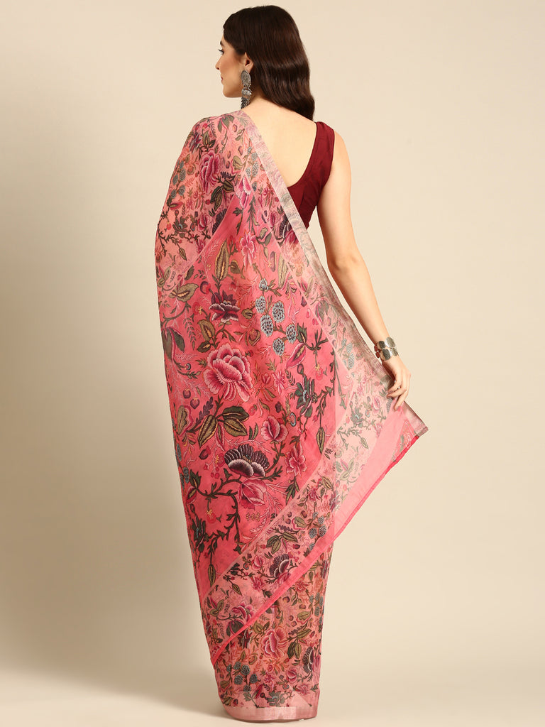 URBAN KALI : Pink Chanderi Saree Chanderi Saree stylefables   