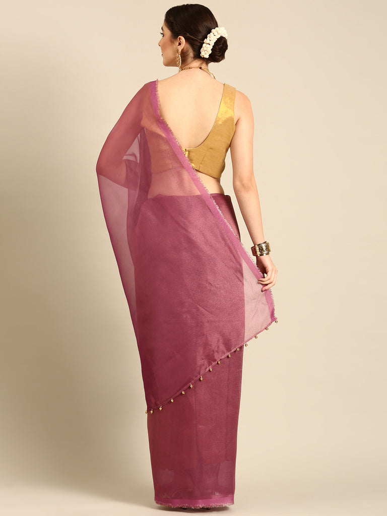 MADHURYA- MAGENTA PINK Tissue Zari Saree stylefables   