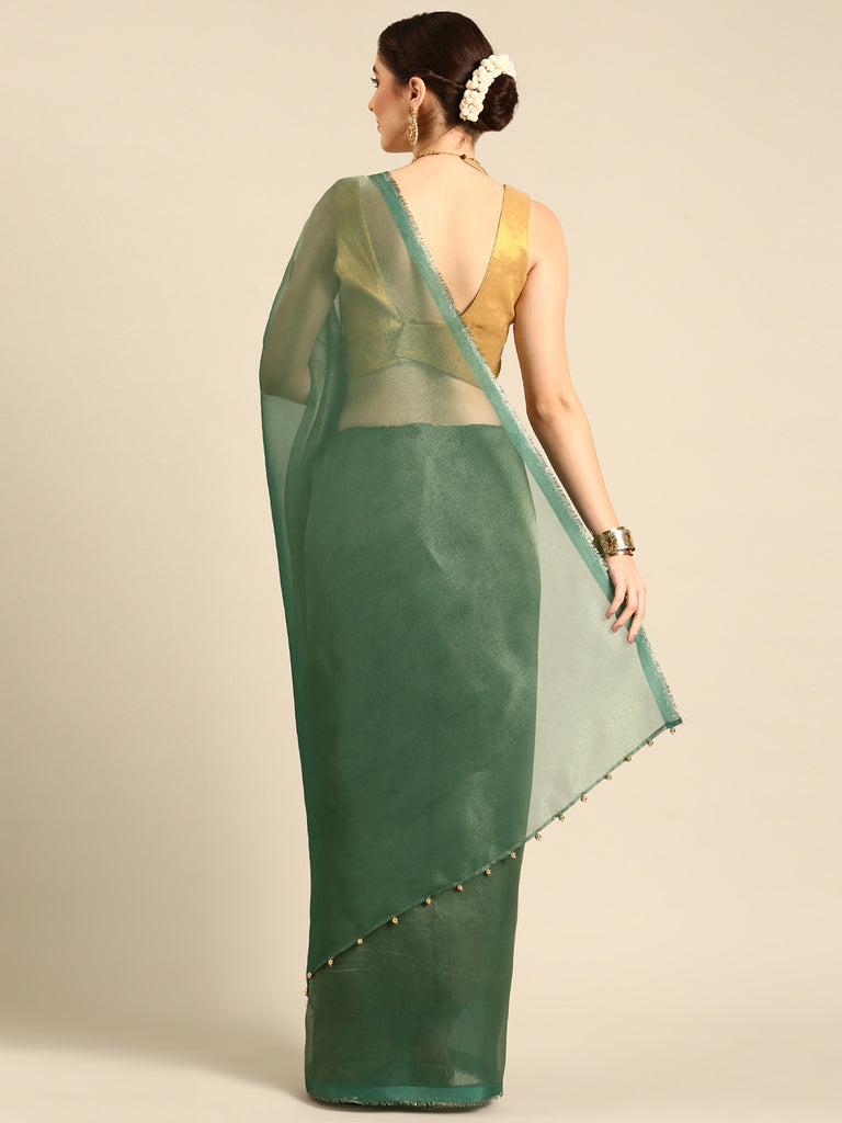 MADHURYA- GREEN Tissue Zari Saree stylefables   