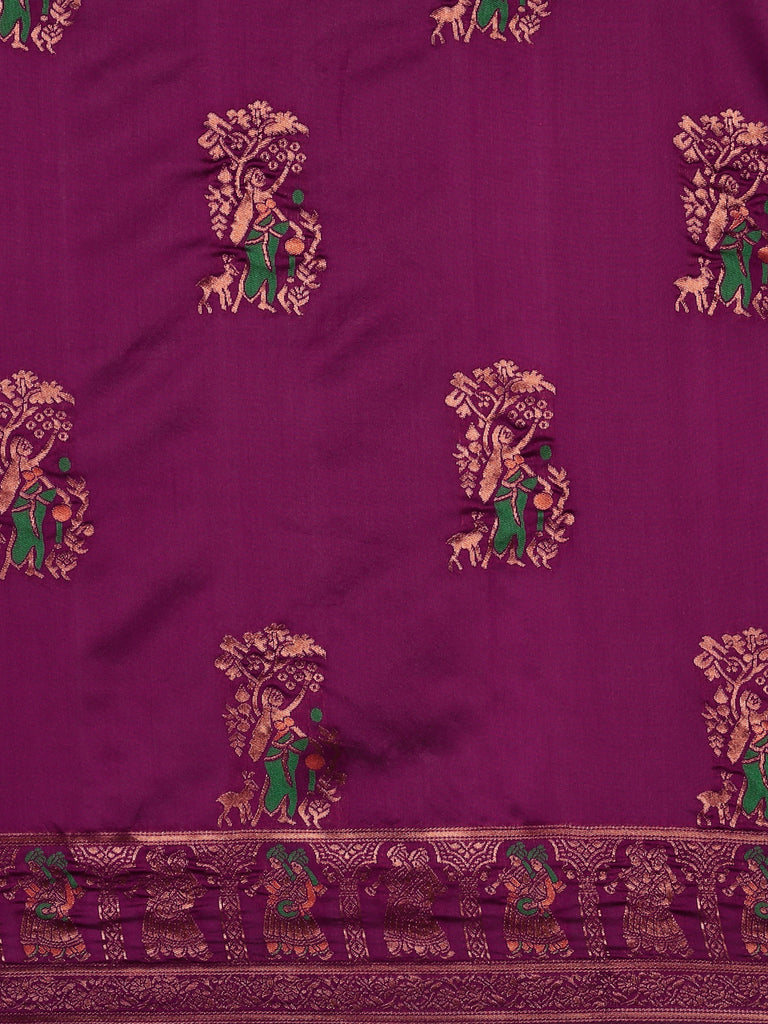 MEENAKARI: Wine Banarasi Silk Saree Silk Saree stylefables   