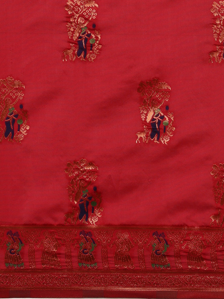 PADMINI: Red Banarasi Silk Saree Silk Saree stylefables   