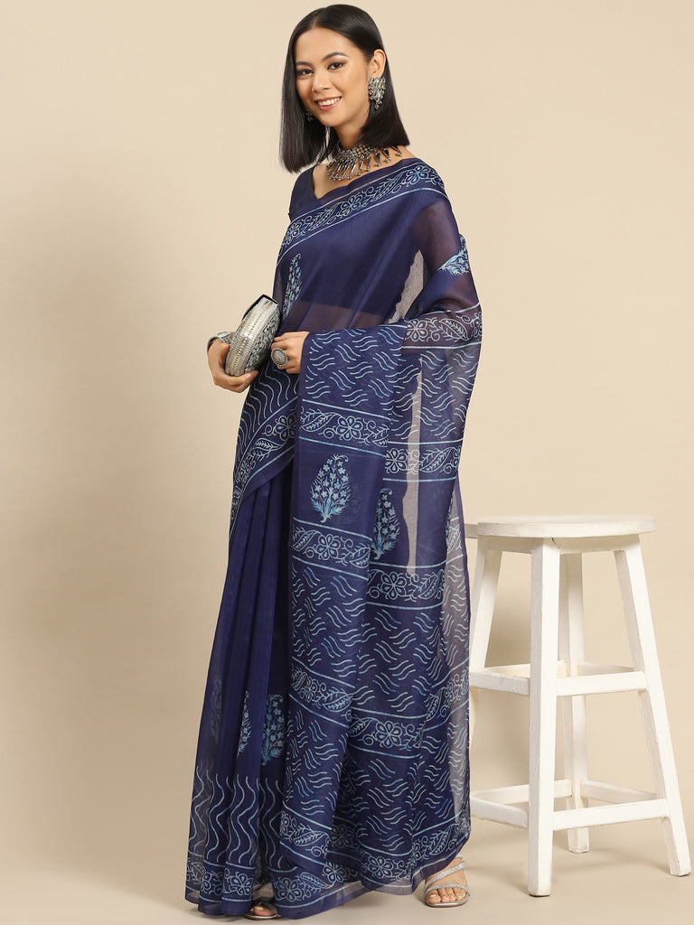 INDIGO LOVE Cotton Saree stylefables   