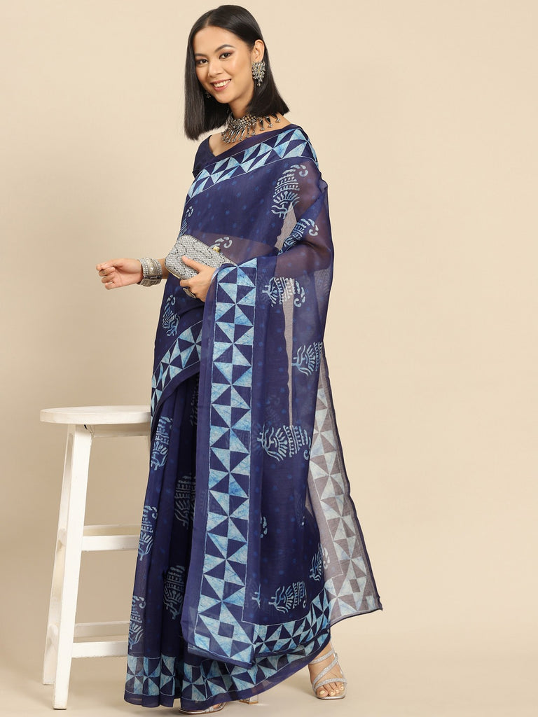 INDIGO VIBE Cotton Saree stylefables   