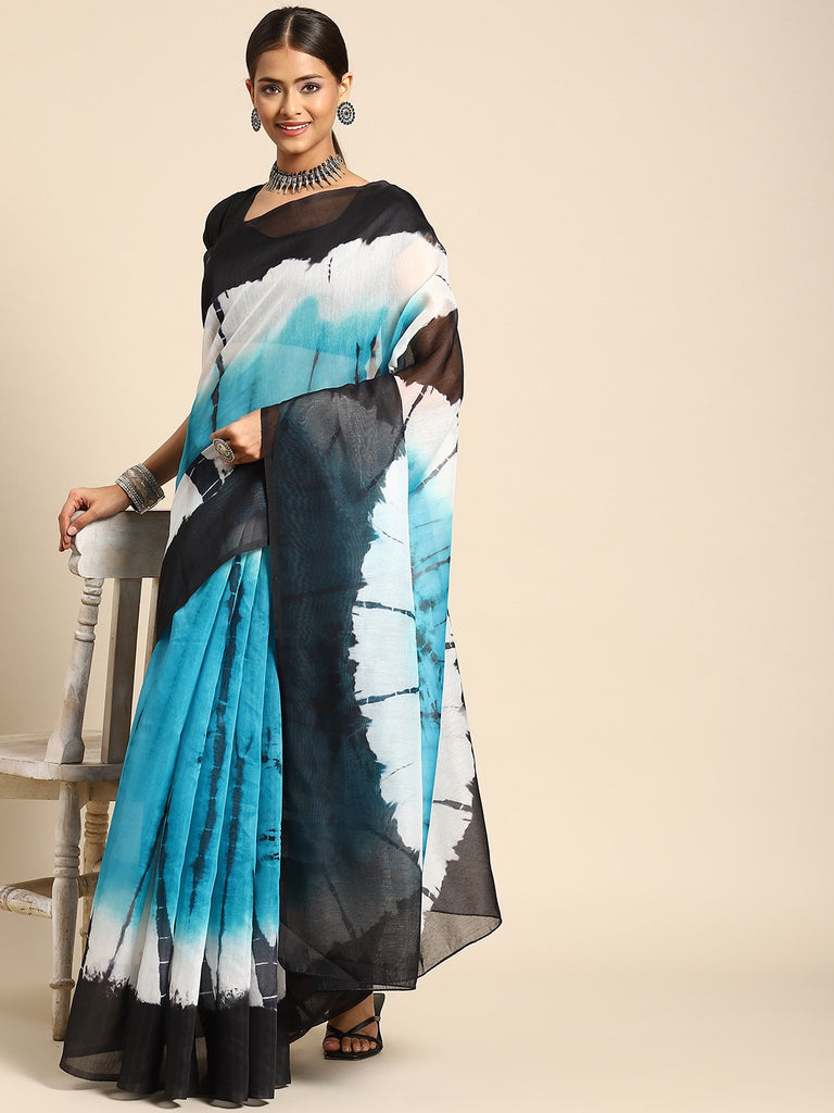 TARANA- TIE AND DYE Cotton Saree stylefables   