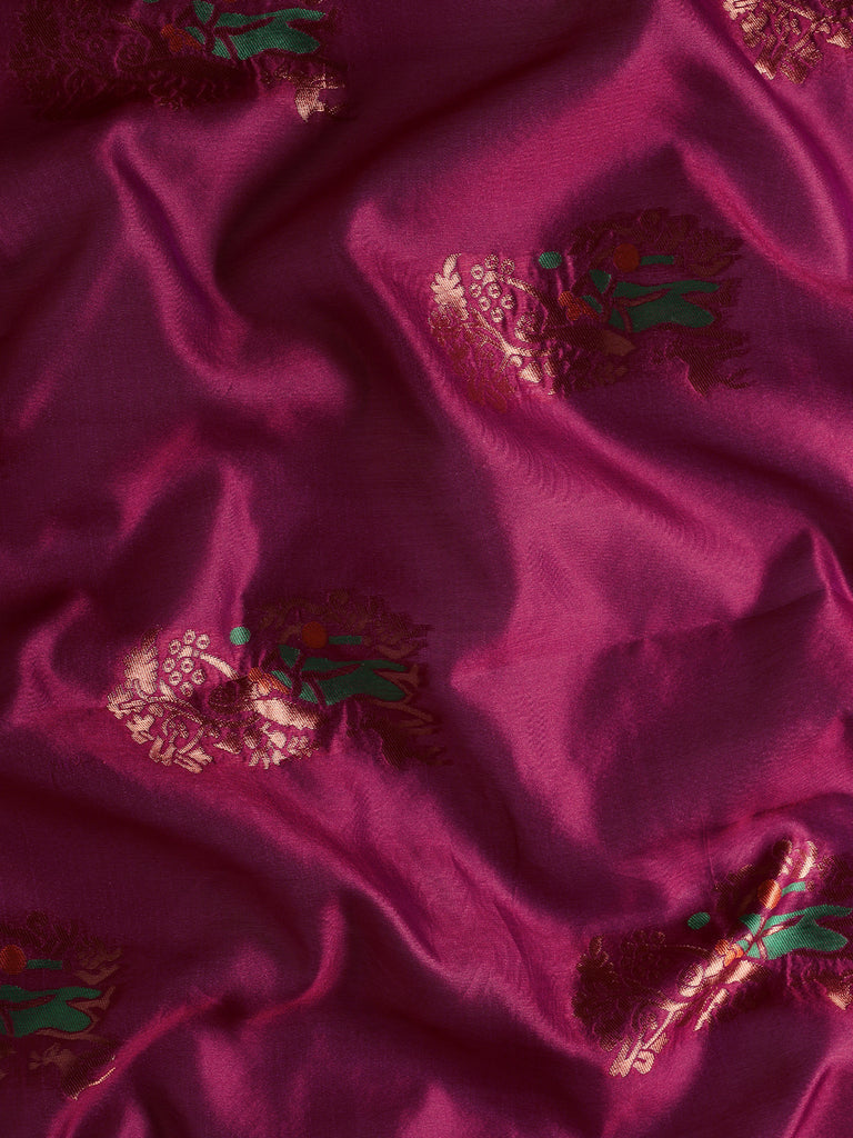 MEENAKARI: Maroon Banarasi Silk Saree Silk Saree stylefables   