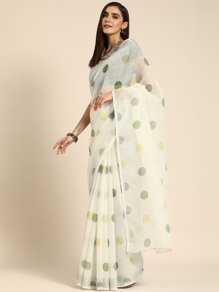 TANEIRA- CREAM Cotton Saree stylefables   