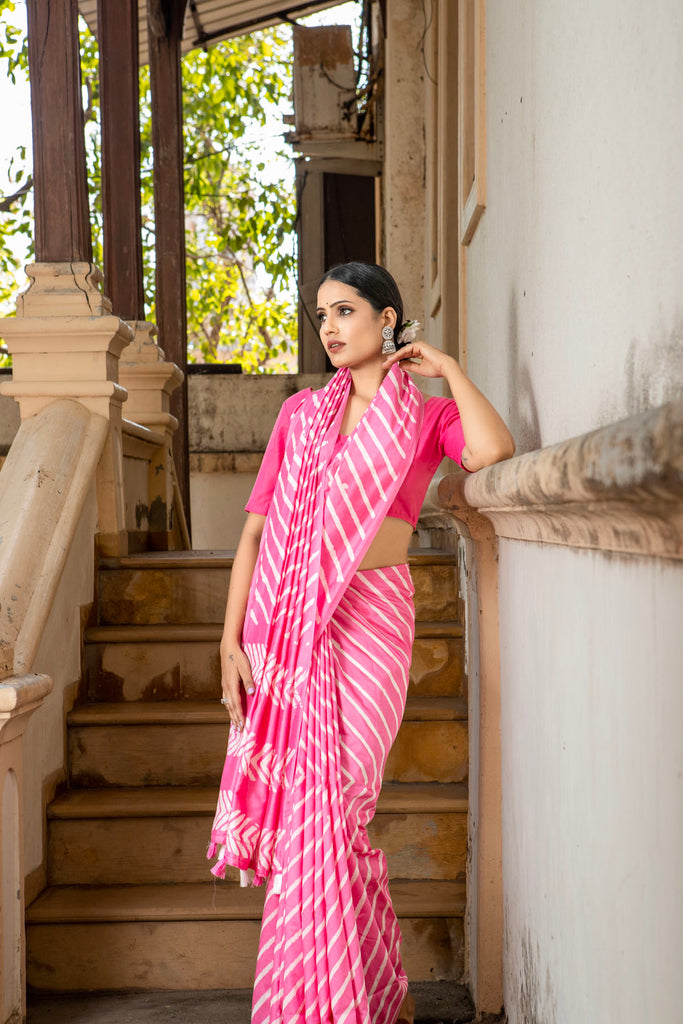 NIHARIKA : Pink Cotton Saree Cotton Saree stylefables   