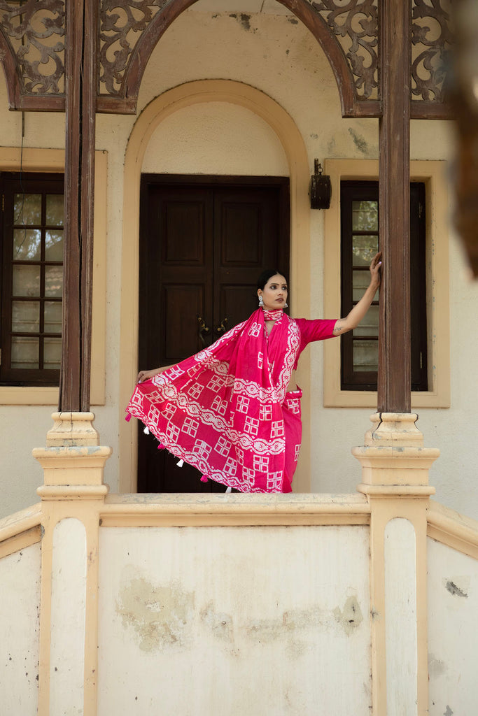 MANNAT : Pink Cotton Saree Cotton Saree stylefables   