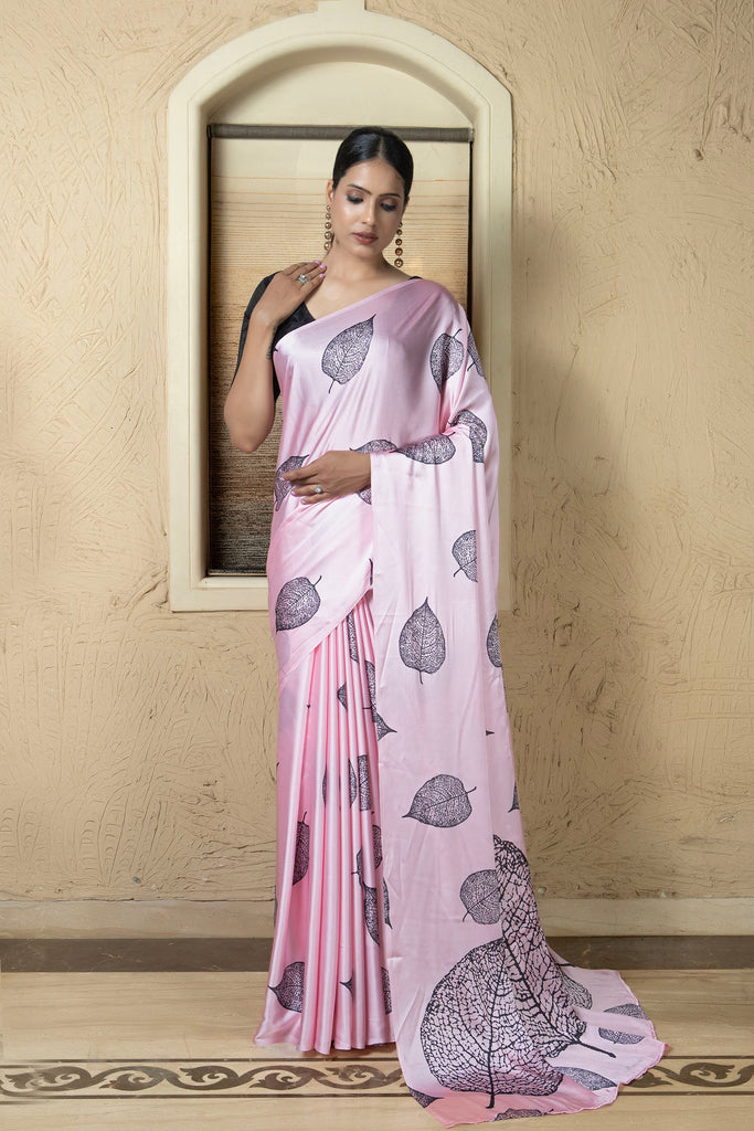 PRISTINE PEARL Satin Saree stylefables   