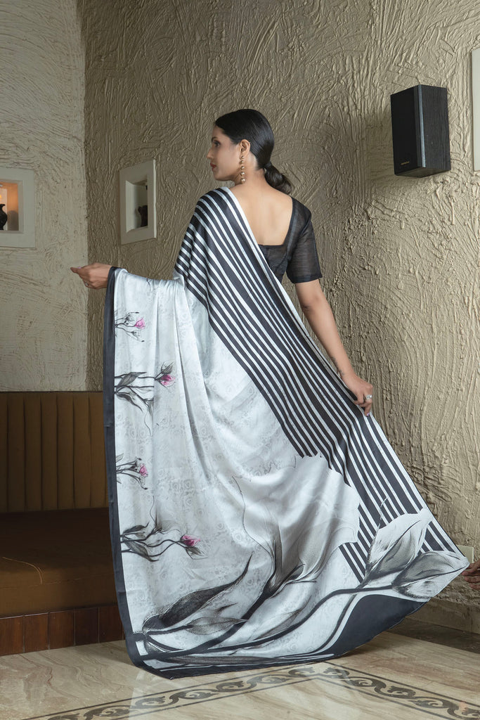 TRENDY TWIST Satin Saree stylefables   