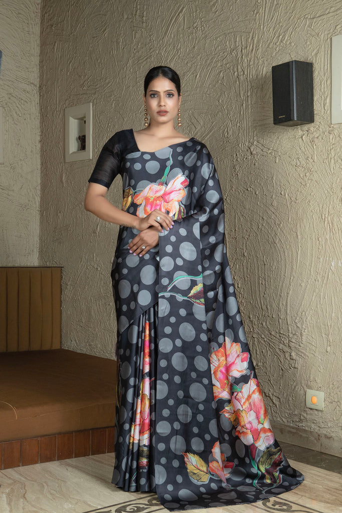 TRENDY TONES Satin Saree stylefables   