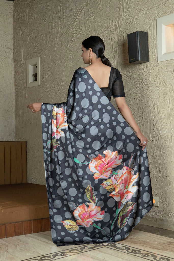 TRENDY TONES Satin Saree stylefables   