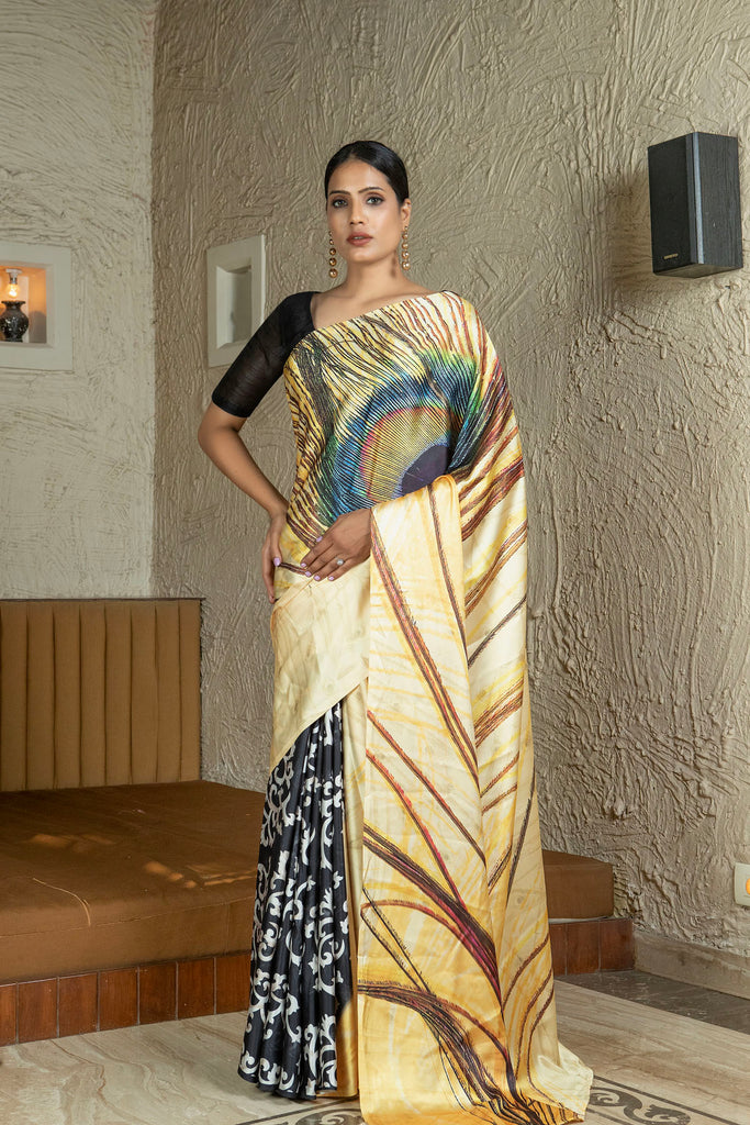 KHUBSOORAT KALA Satin Saree stylefables   