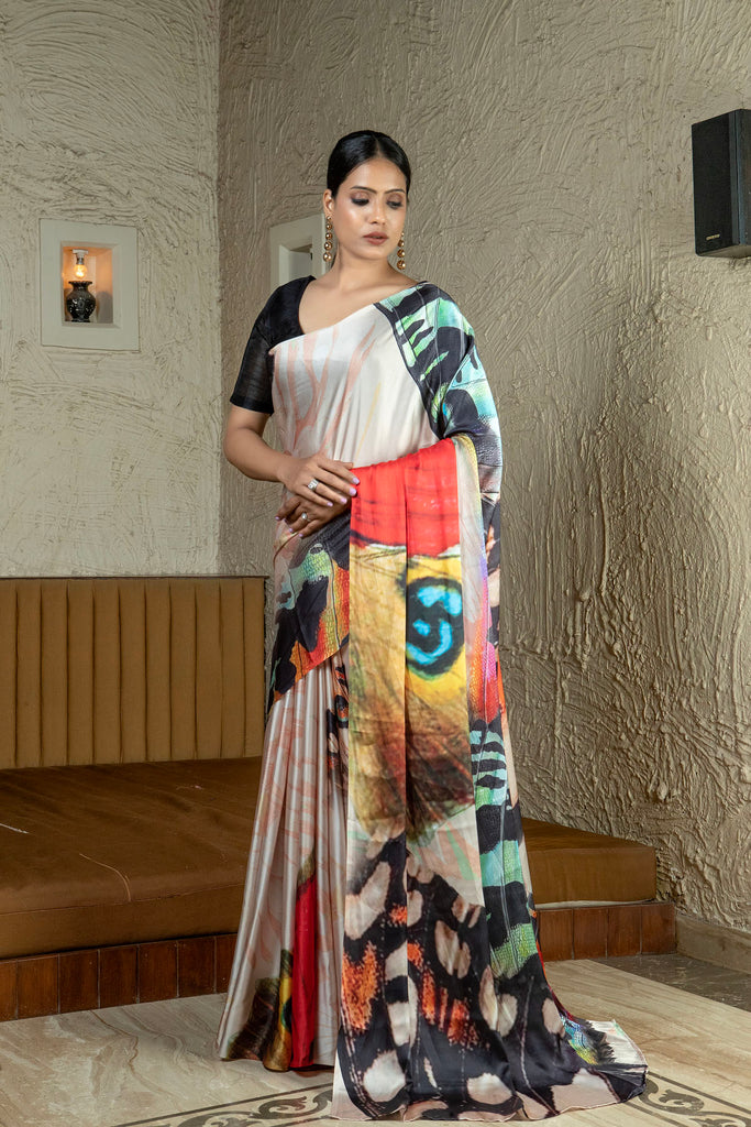 MODERN MANIA Satin Saree stylefables   