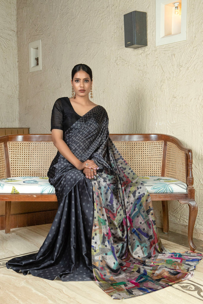 CHARISMATIC KUDI Satin Saree stylefables   