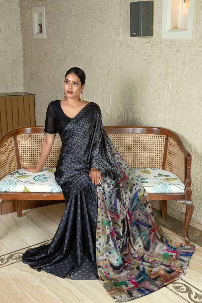 CHARISMATIC KUDI Satin Saree stylefables   