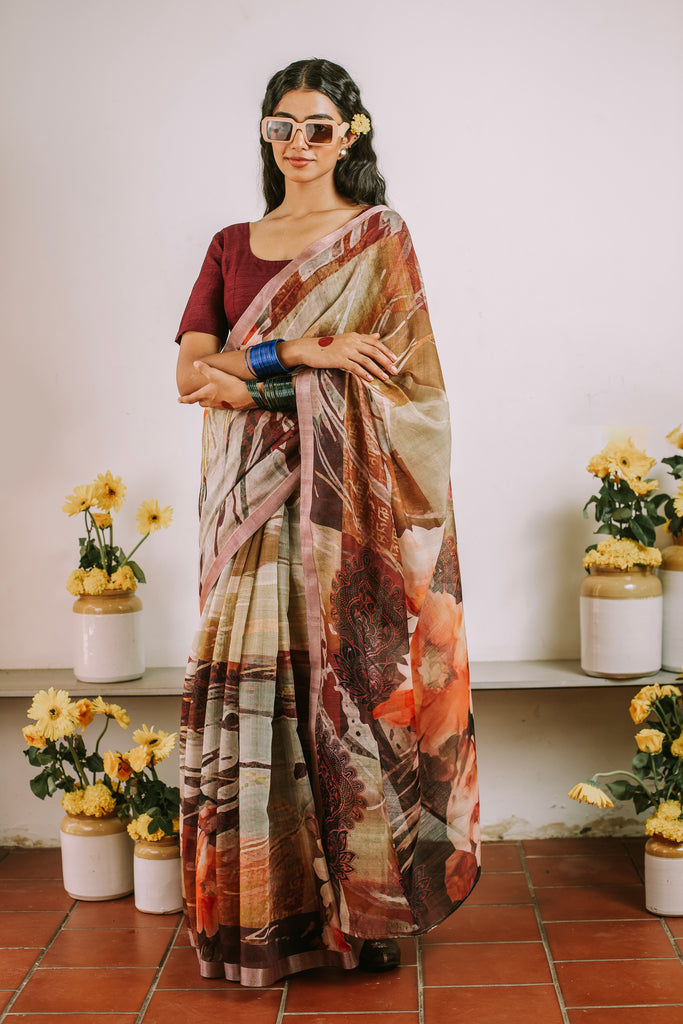 PHULJADI : Dusky Chanderi Saree Chanderi Saree stylefables   