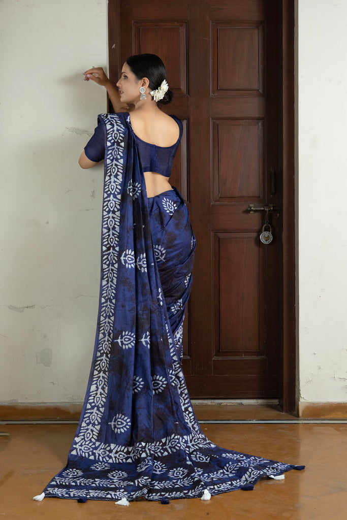 ROOHI : Blue Cotton Saree Cotton Saree stylefables   