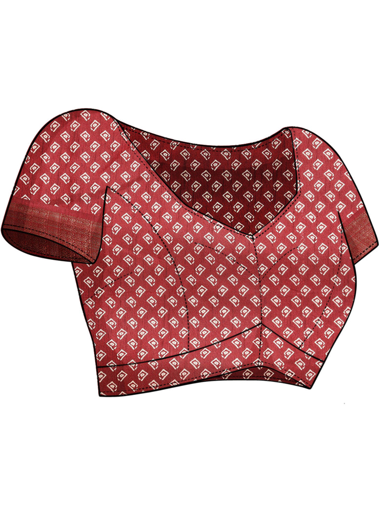 MAYRA- MAROON SILK WITH ZARI BORDER Cotton Saree stylefables   