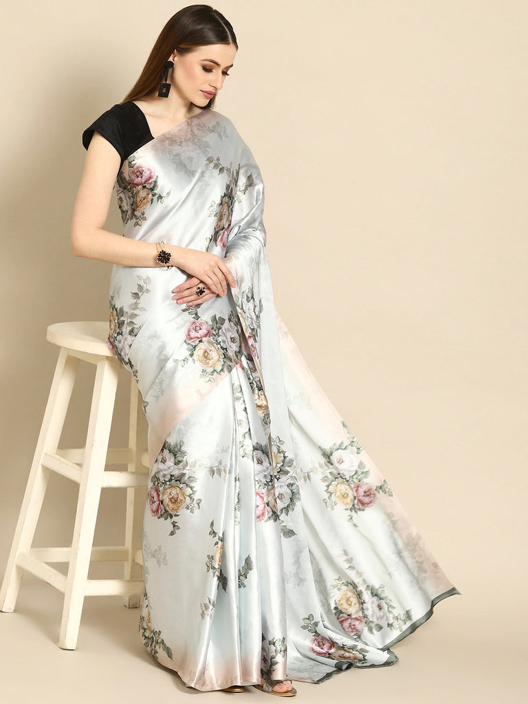 ROZAA Satin Saree stylefables   