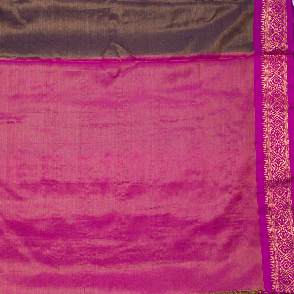 ROYAL RADIANCE- BROWN SILK WITH CONTRAST ZARI BORDER SAREE Cotton Saree stylefables   