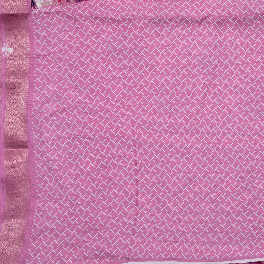 SILK SYMPHONY- PINK SILK WITH ZARI BORDER SAREE Cotton Saree stylefables   