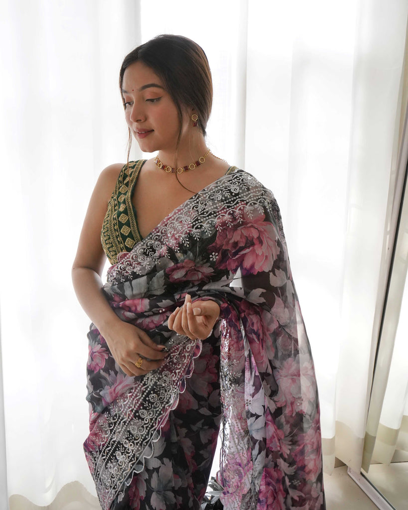 GRAZIA Organza Saree stylefables   