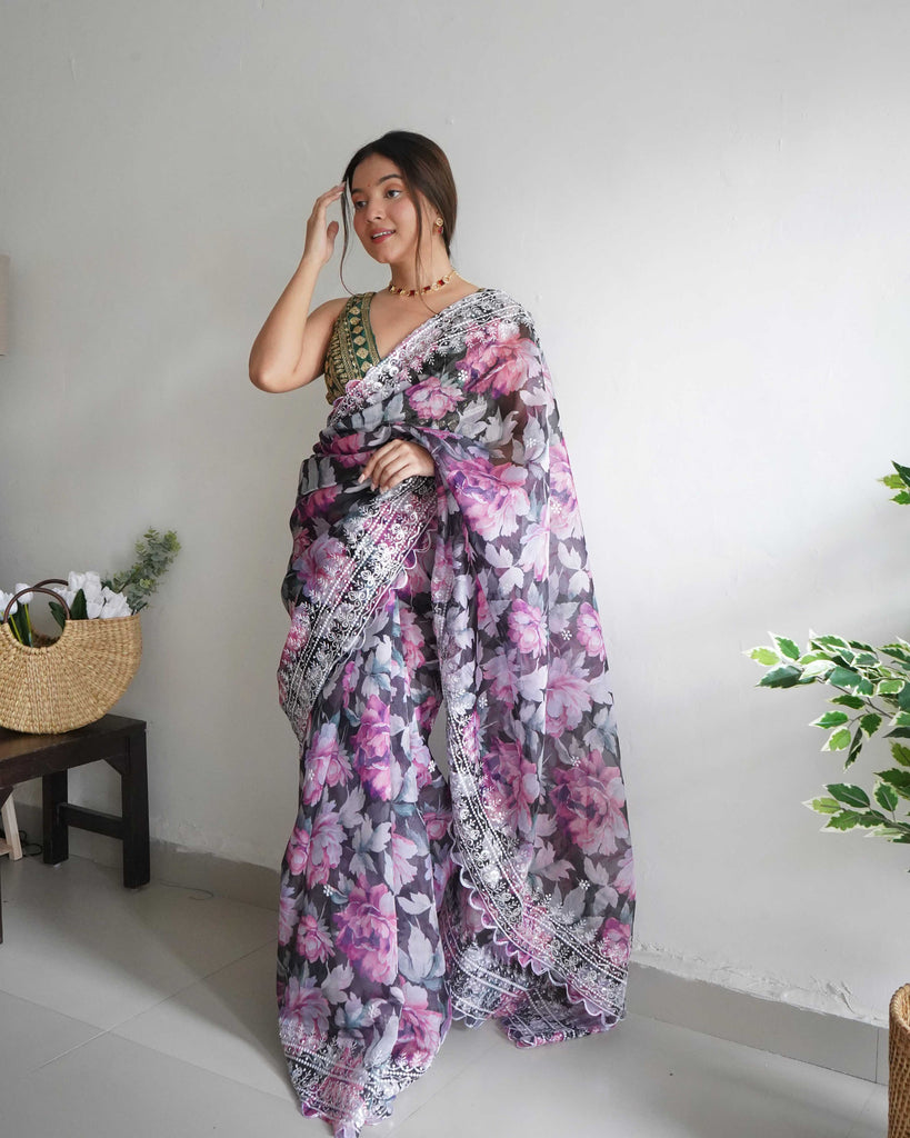 GRAZIA Organza Saree stylefables   