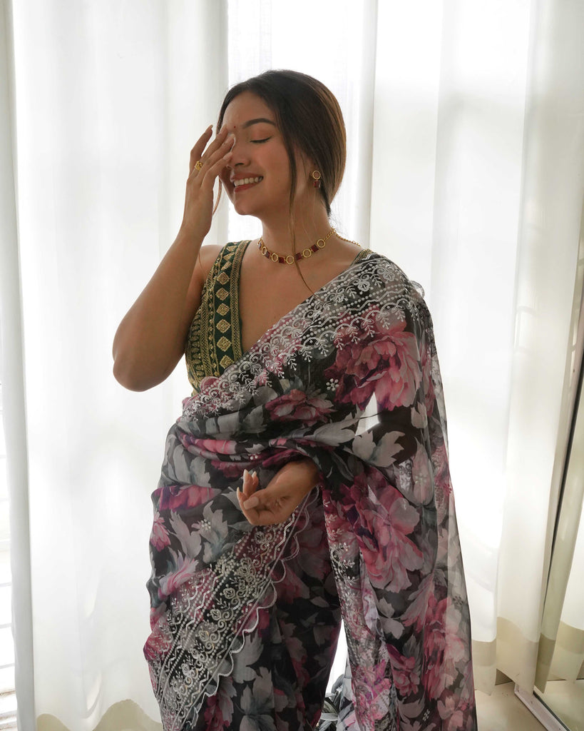 GRAZIA Organza Saree stylefables   