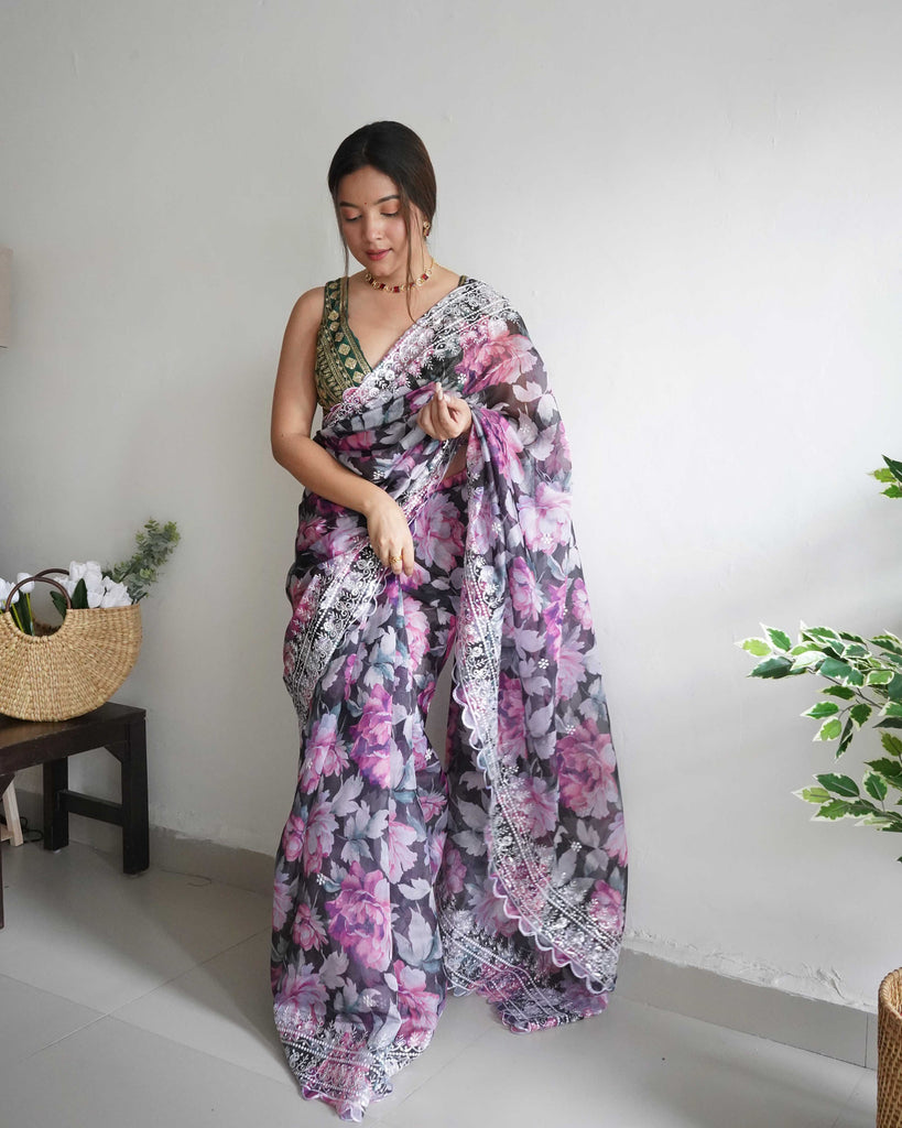 GRAZIA Organza Saree stylefables   