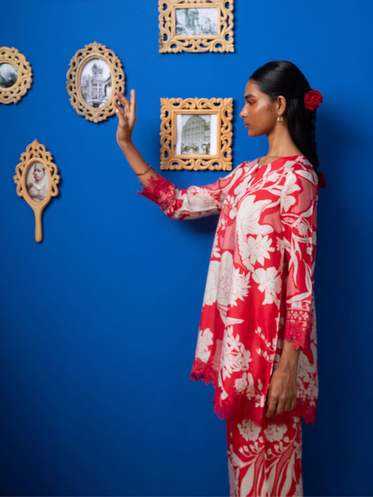 Carolina - Red Kurta Set Kurta Set stylefables