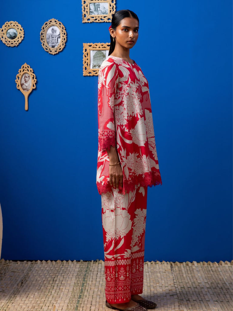 Carolina - Red Kurta Set Kurta Set stylefables