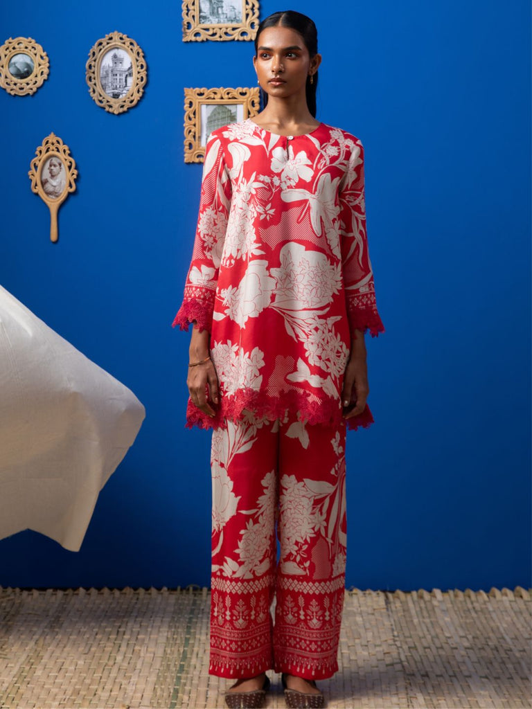 Carolina - Red Kurta Set Kurta Set stylefables