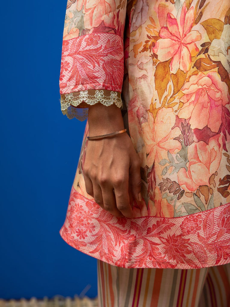 Silvia - Peach Kurta Set Kurta Set stylefables