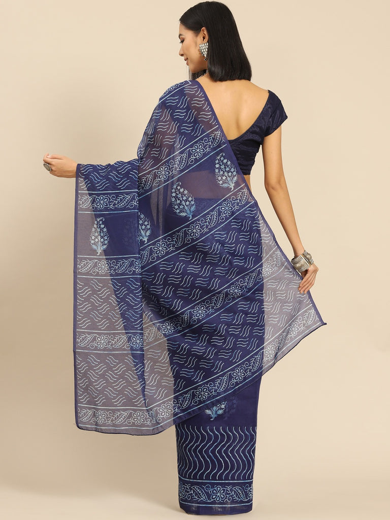 INDIGO LOVE Cotton Saree stylefables   