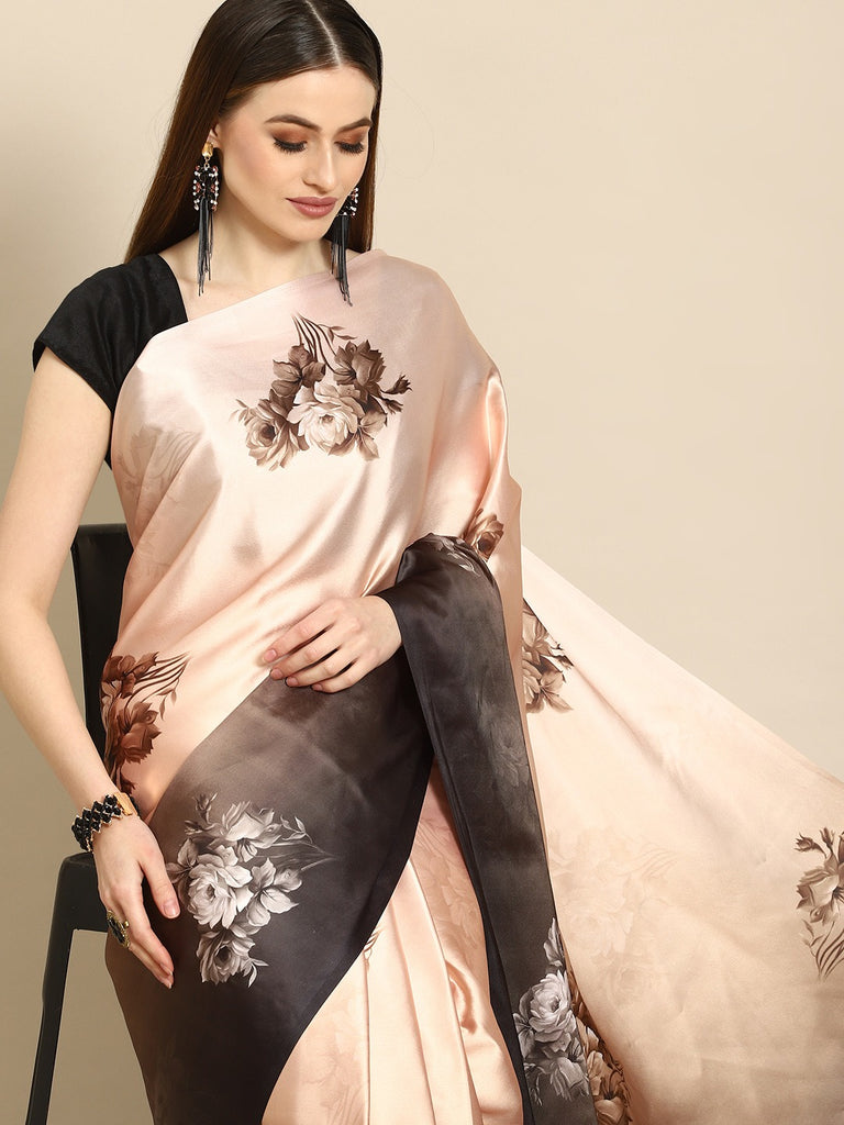 PRETTY PEARL Satin Saree stylefables   